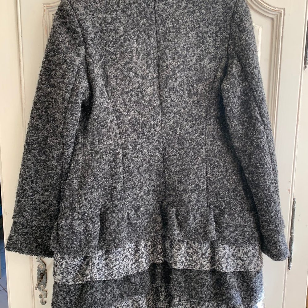 Wool Rhinestone Button Coat - Picture 3 of 3